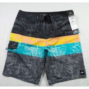 ONeill Shorts Mens 32 Gray Boardshorts‎ Stretch Pockets Hyperdry Palms 20in NWT